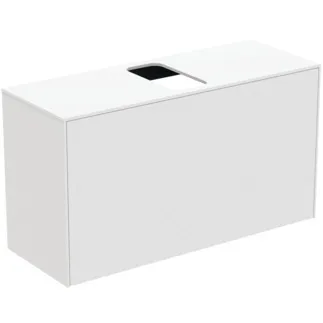 IDEAL STANDARD CONCA - Waschtisch-Unterschrank 1002x373x550 mm in weiß matt lackiert, 2 Schubladen - Grifflos, Vollauszug, Push-to-open, SoftClosing, Vormontiert, Nachhaltig gewonnenes Holz #T3936Y1 - Weiß matt