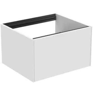 IDEAL STANDARD CONCA - Waschtisch-Unterschrank 600x505x360 mm in weiß matt lackiert, 1 Schublade - Grifflos, Vollauszug, Push-to-open, SoftClosing, Vormontiert, Nachhaltig gewonnenes Holz #T3982Y1 - Weiß matt