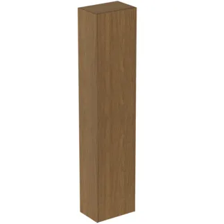 IDEAL STANDARD CONCA - Schrank 370x250x1700 mm in walnuss dunkel dekor, 1 Tür - Grifflos, Push-to-open, Vormontiert, Nachhaltig gewonnenes Holz, Echtholzfurnier #T3955Y5 - Walnuss dunkel