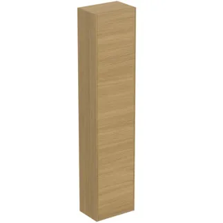 IDEAL STANDARD CONCA - Schrank 370x250x1700 mm in eiche hell furnier, 1 Tür - Grifflos, Push-to-open, Vormontiert, Nachhaltig gewonnenes Holz, Echtholzfurnier #T3955Y6 - Eiche hell