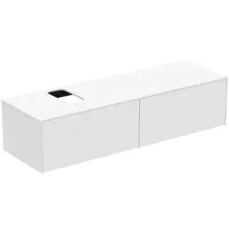 IDEAL STANDARD CONCA - Waschtisch-Unterschrank 1587x505x370 mm in weiß matt lackiert, 4 Schubladen - Grifflos, Vollauszug, Push-to-open, SoftClosing, Vormontiert, Nachhaltig gewonnenes Holz #T3983Y1 - Weiß matt