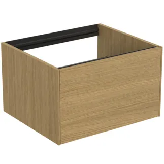 IDEAL STANDARD CONCA - Waschtisch-Unterschrank 600x505x360 mm in eiche hell furnier, 1 Schublade - Grifflos, Vollauszug, Push-to-open, SoftClosing, Vormontiert, Nachhaltig gewonnenes Holz, Echtholzfurnier #T3982Y6 - Eiche hell