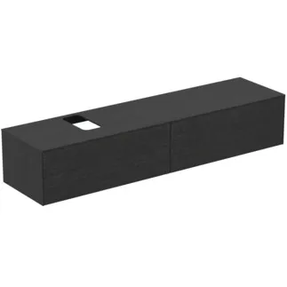 IDEAL STANDARD CONCA - Waschtisch-Unterschrank 1987x505x370 mm in eiche geflammt furnier, 2 Schubladen - Grifflos, Vollauszug, Push-to-open, SoftClosing, Vormontiert, Nachhaltig gewonnenes Holz, Echtholzfurnier #T3986Y4 - Eiche geflammt