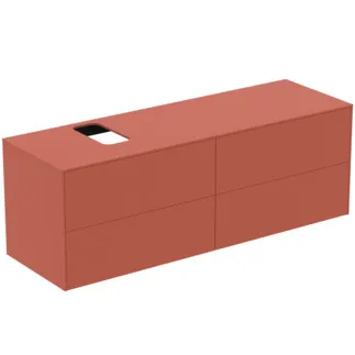 IDEAL STANDARD CONCA - Waschtisch-Unterschrank 1587x505x550 mm in sunset matt lackiert, 2 Schubladen - Grifflos, Vollauszug, Push-to-open, SoftClosing, Vormontiert, Nachhaltig gewonnenes Holz #T3989Y3 - Sunset matt