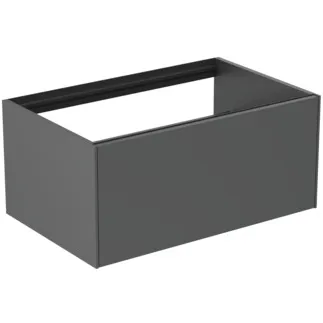 IDEAL STANDARD CONCA - Waschtisch-Unterschrank 800x505x360 mm in anthrazit matt lackiert, 1 Schublade - Grifflos, Vollauszug, Push-to-open, SoftClosing, Vormontiert, Nachhaltig gewonnenes Holz #T3985Y2 - Anthrazit matt