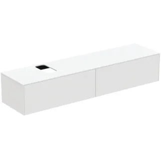 IDEAL STANDARD CONCA - Waschtisch-Unterschrank 1987x505x370 mm in weiß matt lackiert, 2 Schubladen - Grifflos, Vollauszug, Push-to-open, SoftClosing, Vormontiert, Nachhaltig gewonnenes Holz #T3986Y1 - Weiß matt