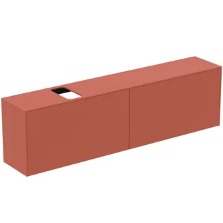 IDEAL STANDARD CONCA - Waschtisch-Unterschrank 1987x373x550 mm in sunset matt lackiert, 4 Schubladen - Grifflos, Vollauszug, Push-to-open, SoftClosing, Vormontiert, Nachhaltig gewonnenes Holz #T3998Y3 - Sunset matt