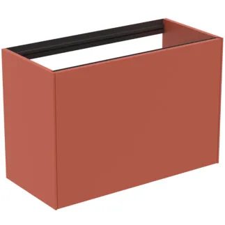 IDEAL STANDARD CONCA - Waschtisch-Unterschrank 800x373x540 mm in sunset matt lackiert, 2 Schubladen - Grifflos, Vollauszug, Push-to-open, SoftClosing, Vormontiert, Nachhaltig gewonnenes Holz #T3994Y3 - Sunset matt