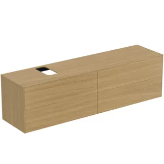 IDEAL STANDARD CONCA - Waschtisch-Unterschrank 1987x505x550 mm in eiche hell furnier, 4 Schubladen - Grifflos, Vollauszug, Push-to-open, SoftClosing, Vormontiert, Nachhaltig gewonnenes Holz, Echtholzfurnier #T3992Y6 - Eiche hell