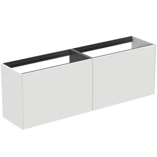 IDEAL STANDARD CONCA - Waschtisch-Unterschrank 1585x373x540 mm in weiß matt lackiert, 4 Schubladen - Grifflos, Vollauszug, Push-to-open, SoftClosing, Vormontiert, Nachhaltig gewonnenes Holz #T3996Y1 - Weiß matt