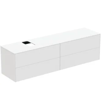 IDEAL STANDARD CONCA - Waschtisch-Unterschrank 1987x505x550 mm in weiß matt lackiert, 4 Schubladen - Grifflos, Vollauszug, Push-to-open, SoftClosing, Vormontiert, Nachhaltig gewonnenes Holz #T3992Y1 - Weiß matt