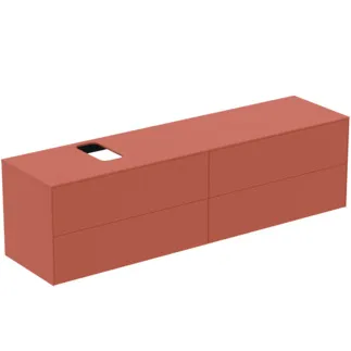 IDEAL STANDARD CONCA - Waschtisch-Unterschrank 1987x505x550 mm in sunset matt lackiert, 4 Schubladen - Grifflos, Vollauszug, Push-to-open, SoftClosing, Vormontiert, Nachhaltig gewonnenes Holz #T3992Y3 - Sunset matt
