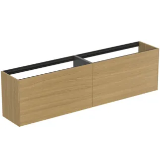 IDEAL STANDARD CONCA - Waschtisch-Unterschrank 1985x373x540 mm in eiche hell furnier, 4 Schubladen - Grifflos, Vollauszug, Push-to-open, SoftClosing, Vormontiert, Nachhaltig gewonnenes Holz, Echtholzfurnier #T3999Y6 - Eiche hell