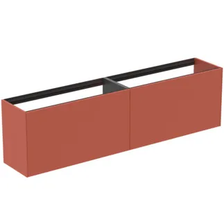 IDEAL STANDARD CONCA - Waschtisch-Unterschrank 1985x373x540 mm in sunset matt lackiert, 4 Schubladen - Grifflos, Vollauszug, Push-to-open, SoftClosing, Vormontiert, Nachhaltig gewonnenes Holz #T3999Y3 - Sunset matt