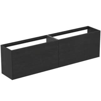 IDEAL STANDARD CONCA - Waschtisch-Unterschrank 1985x373x540 mm in eiche geflammt furnier, 4 Schubladen - Grifflos, Vollauszug, Push-to-open, SoftClosing, Vormontiert, Nachhaltig gewonnenes Holz, Echtholzfurnier #T3999Y4 - Eiche geflammt