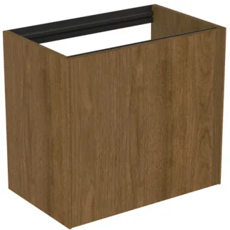 IDEAL STANDARD CONCA - Waschtisch-Unterschrank 600x373x540 mm in walnuss dunkel dekor, 2 Schubladen - Grifflos, Vollauszug, Push-to-open, SoftClosing, Platzsparend, Vormontiert, Nachhaltig gewonnenes Holz, Echtholzfurnier #T3991Y5 - Walnuss dunkel