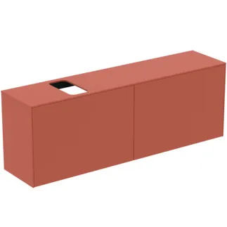 IDEAL STANDARD CONCA - Waschtisch-Unterschrank 1587x373x550 mm in sunset matt lackiert, 4 Schubladen - Grifflos, Vollauszug, Push-to-open, SoftClosing, Vormontiert, Nachhaltig gewonnenes Holz #T3995Y3 - Sunset matt