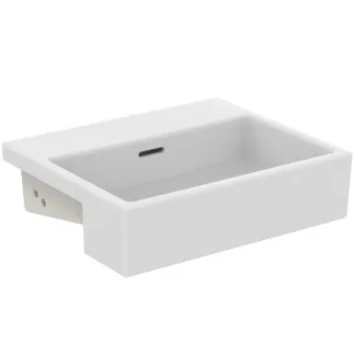 IDEAL STANDARD EXTRA - Halbeinbauwaschtisch 500x420x145 mm in weiß glänzend, ohne Hahnloch, mit Überlauf #T427801 - Weiß (Alpin)