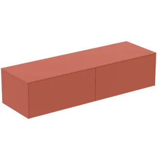 IDEAL STANDARD CONCA - Waschtisch-Unterschrank 1587x505x370 mm in sunset matt lackiert, 2 Schubladen - Grifflos, Vollauszug, Push-to-open, SoftClosing, Vormontiert, Nachhaltig gewonnenes Holz #T4315Y3 - Sunset matt