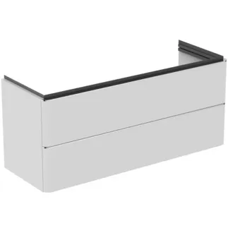 IDEAL STANDARD ADAPTO - Waschtisch-Unterschrank 1170x417x490 mm in weiß, 2 Schubladen - Push-to-open, SoftClosing, Vormontiert, Nachhaltig gewonnenes Holz #T4303WG - Hochglanz weiß lackiert
