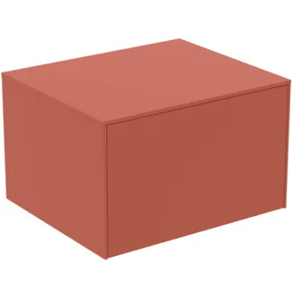 IDEAL STANDARD CONCA - Waschtisch-Unterschrank 602x505x370 mm in sunset matt lackiert, 1 Schublade - Grifflos, Vollauszug, Push-to-open, SoftClosing, Vormontiert, Nachhaltig gewonnenes Holz #T4311Y3 - Sunset matt