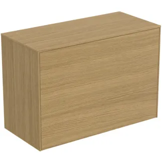 IDEAL STANDARD CONCA - Waschtisch-Unterschrank 802x373x550 mm in eiche hell furnier, 2 Schubladen - Grifflos, Vollauszug, Push-to-open, SoftClosing, Vormontiert, Nachhaltig gewonnenes Holz, Echtholzfurnier #T4318Y6 - Eiche hell
