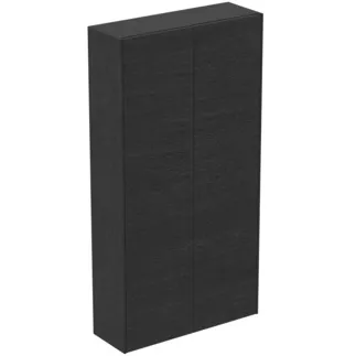 IDEAL STANDARD CONCA - Schrank 720x250x1400 mm in eiche geflammt furnier, 2 Türen - Grifflos, Push-to-open, Vormontiert, Nachhaltig gewonnenes Holz, Echtholzfurnier #T4107Y4 - Eiche geflammt