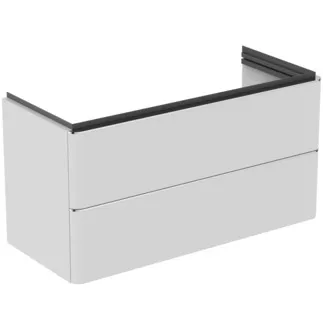 IDEAL STANDARD ADAPTO / STRADA II - Waschtisch-Unterschrank 970x417x490 mm in weiß, 2 Schubladen - Push-to-open, SoftClosing, Vormontiert, Nachhaltig gewonnenes Holz #T4302WG - Hochglanz weiß lackiert
