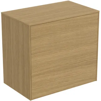 IDEAL STANDARD CONCA - Waschtisch-Unterschrank 602x373x550 mm in eiche hell furnier, 2 Schubladen - Grifflos, Vollauszug, Push-to-open, SoftClosing, Platzsparend, Vormontiert, Nachhaltig gewonnenes Holz, Echtholzfurnier #T4317Y6 - Eiche hell