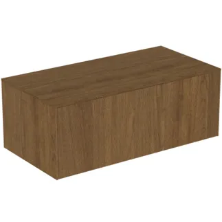 IDEAL STANDARD CONCA - Waschtisch-Unterschrank 1002x505x370 mm in walnuss dunkel dekor, 1 Schublade - Grifflos, Vollauszug, Push-to-open, SoftClosing, Vormontiert, Nachhaltig gewonnenes Holz, Echtholzfurnier #T4313Y5 - Walnuss dunkel