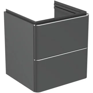 IDEAL STANDARD ADAPTO / STRADA II - Waschtisch-Unterschrank 470x417x490 mm in anthrazit matt lackiert, 2 Schubladen - SoftClosing, Vormontiert, Nachhaltig gewonnenes Holz #T4299Y2 - Anthrazit matt
