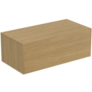 IDEAL STANDARD CONCA - Waschtisch-Unterschrank 1002x505x370 mm in eiche hell furnier, 1 Schublade - Grifflos, Vollauszug, Push-to-open, SoftClosing, Vormontiert, Nachhaltig gewonnenes Holz, Echtholzfurnier #T4313Y6 - Eiche hell