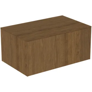 IDEAL STANDARD CONCA - Waschtisch-Unterschrank 802x505x370 mm in walnuss dunkel dekor, 1 Schublade - Grifflos, Vollauszug, Push-to-open, SoftClosing, Vormontiert, Nachhaltig gewonnenes Holz, Echtholzfurnier #T4312Y5 - Walnuss dunkel