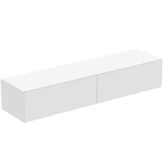 IDEAL STANDARD CONCA - Waschtisch-Unterschrank 1987x505x370 mm in weiß matt lackiert, 2 Schubladen - Grifflos, Vollauszug, Push-to-open, SoftClosing, Vormontiert, Nachhaltig gewonnenes Holz #T4316Y1 - Weiß matt