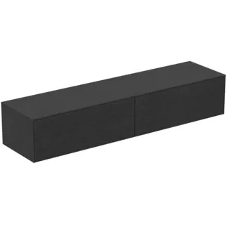 IDEAL STANDARD CONCA - Waschtisch-Unterschrank 1987x505x370 mm in eiche geflammt furnier, 2 Schubladen - Grifflos, Vollauszug, Push-to-open, SoftClosing, Vormontiert, Nachhaltig gewonnenes Holz, Echtholzfurnier #T4316Y4 - Eiche geflammt