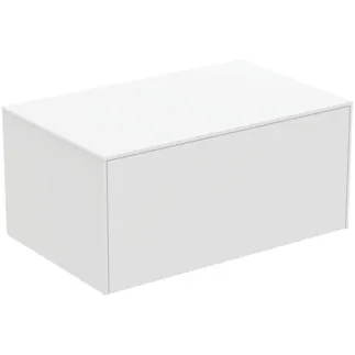 IDEAL STANDARD CONCA - Waschtisch-Unterschrank 802x505x370 mm in weiß matt lackiert, 1 Schublade - Grifflos, Vollauszug, Push-to-open, SoftClosing, Vormontiert, Nachhaltig gewonnenes Holz #T4312Y1 - Weiß matt