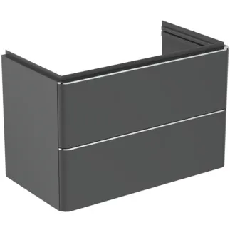 IDEAL STANDARD ADAPTO / STRADA II - Waschtisch-Unterschrank 770x417x490 mm in anthrazit matt lackiert, 2 Schubladen - Push-to-open, SoftClosing, Vormontiert, Nachhaltig gewonnenes Holz #T4301Y2 - Anthrazit matt