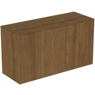 IDEAL STANDARD CONCA - Waschtisch-Unterschrank 1002x373x550 mm in walnuss dunkel dekor, 2 Schubladen - Grifflos, Vollauszug, Push-to-open, SoftClosing, Vormontiert, Nachhaltig gewonnenes Holz, Echtholzfurnier #T4319Y5 - Walnuss dunkel