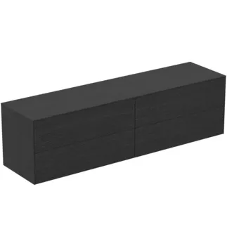 IDEAL STANDARD CONCA - Waschtisch-Unterschrank 1987x505x550 mm in eiche geflammt furnier, 4 Schubladen - Grifflos, Vollauszug, Push-to-open, SoftClosing, Vormontiert, Nachhaltig gewonnenes Holz, Echtholzfurnier #T4326Y4 - Eiche geflammt