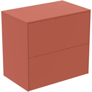 IDEAL STANDARD CONCA - Waschtisch-Unterschrank 602x373x550 mm in sunset matt lackiert, 2 Schubladen - Grifflos, Vollauszug, Push-to-open, SoftClosing, Platzsparend, Vormontiert, Nachhaltig gewonnenes Holz #T4327Y3 - Sunset matt