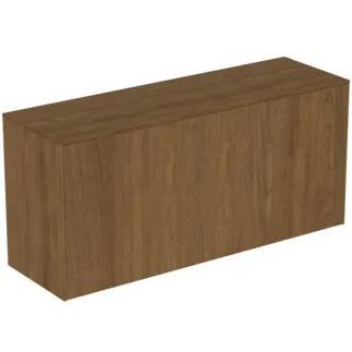 IDEAL STANDARD CONCA - Waschtisch-Unterschrank 1202x373x550 mm in walnuss dunkel dekor, 2 Schubladen - Grifflos, Vollauszug, Push-to-open, SoftClosing, Vormontiert, Nachhaltig gewonnenes Holz, Echtholzfurnier #T4320Y5 - Walnuss dunkel