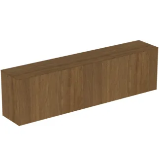 IDEAL STANDARD CONCA - Waschtisch-Unterschrank 1987x373x550 mm in walnuss dunkel dekor, 4 Schubladen - Grifflos, Vollauszug, Push-to-open, SoftClosing, Vormontiert, Nachhaltig gewonnenes Holz, Echtholzfurnier #T4332Y5 - Walnuss dunkel