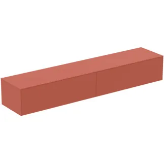 IDEAL STANDARD CONCA - Waschtisch-Unterschrank 2387x505x370 mm in sunset matt lackiert, 2 Schubladen - Grifflos, Vollauszug, Push-to-open, SoftClosing, Vormontiert, Nachhaltig gewonnenes Holz #T4335Y3 - Sunset matt