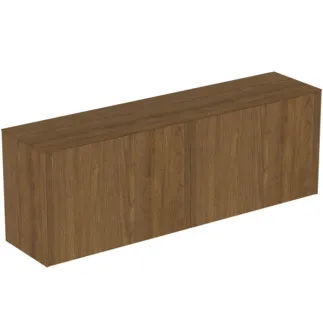 IDEAL STANDARD CONCA - Waschtisch-Unterschrank 1587x373x550 mm in walnuss dunkel dekor, 4 Schubladen - Grifflos, Vollauszug, Push-to-open, SoftClosing, Vormontiert, Nachhaltig gewonnenes Holz, Echtholzfurnier #T4331Y5 - Walnuss dunkel