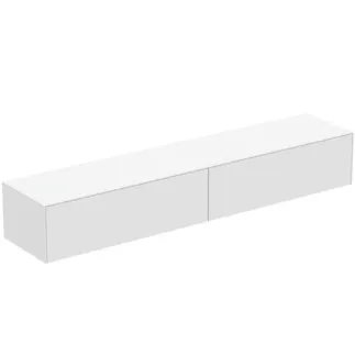 IDEAL STANDARD CONCA - Waschtisch-Unterschrank 2387x505x370 mm in weiß matt lackiert, 2 Schubladen - Grifflos, Vollauszug, Push-to-open, SoftClosing, Vormontiert, Nachhaltig gewonnenes Holz #T4335Y1 - Weiß matt