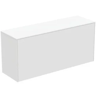 IDEAL STANDARD CONCA - Waschtisch-Unterschrank 1202x373x550 mm in weiß matt lackiert, 2 Schubladen - Grifflos, Vollauszug, Push-to-open, SoftClosing, Vormontiert, Nachhaltig gewonnenes Holz #T4320Y1 - Weiß matt