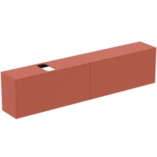 IDEAL STANDARD CONCA - Waschtisch-Unterschrank 2387x373x550 mm in sunset matt lackiert, 4 Schubladen - Grifflos, Vollauszug, Push-to-open, SoftClosing, Vormontiert, Nachhaltig gewonnenes Holz #T4340Y3 - Sunset matt
