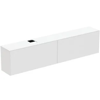 IDEAL STANDARD CONCA - Waschtisch-Unterschrank 2387x373x550 mm in weiß matt lackiert, 4 Schubladen - Grifflos, Vollauszug, Push-to-open, SoftClosing, Vormontiert, Nachhaltig gewonnenes Holz #T4340Y1 - Weiß matt