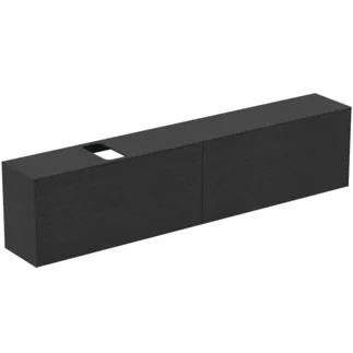 IDEAL STANDARD CONCA - Waschtisch-Unterschrank 2387x373x550 mm in eiche geflammt furnier, 4 Schubladen - Grifflos, Vollauszug, Push-to-open, SoftClosing, Vormontiert, Nachhaltig gewonnenes Holz, Echtholzfurnier #T4340Y4 - Eiche geflammt