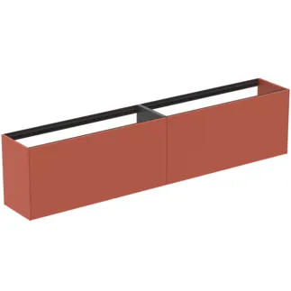 IDEAL STANDARD CONCA - Waschtisch-Unterschrank 2385x373x540 mm in sunset matt lackiert, 4 Schubladen - Grifflos, Vollauszug, Push-to-open, SoftClosing, Vormontiert, Nachhaltig gewonnenes Holz #T4339Y3 - Sunset matt